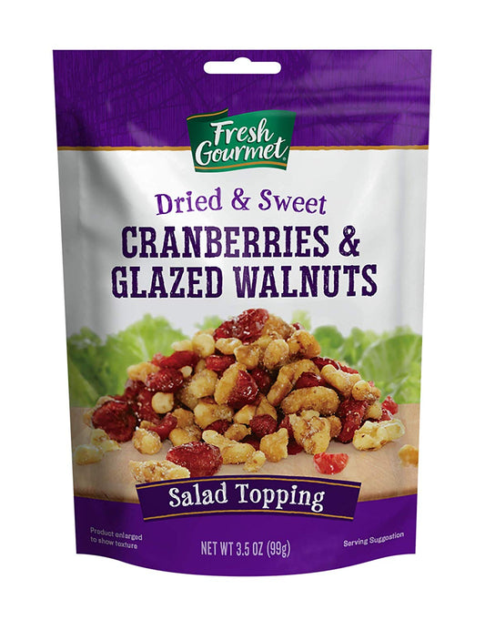 Fresh Gourmet Dried Cranberries & Glazed Walnut; 3.5 Ounce; 9 Per Case - High Mart Wholesale