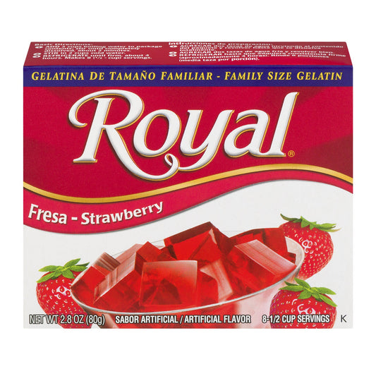 Royal Bilingual Strawberry Gelatin; 2.82 Ounces; 12 Per Case - High Mart Wholesale