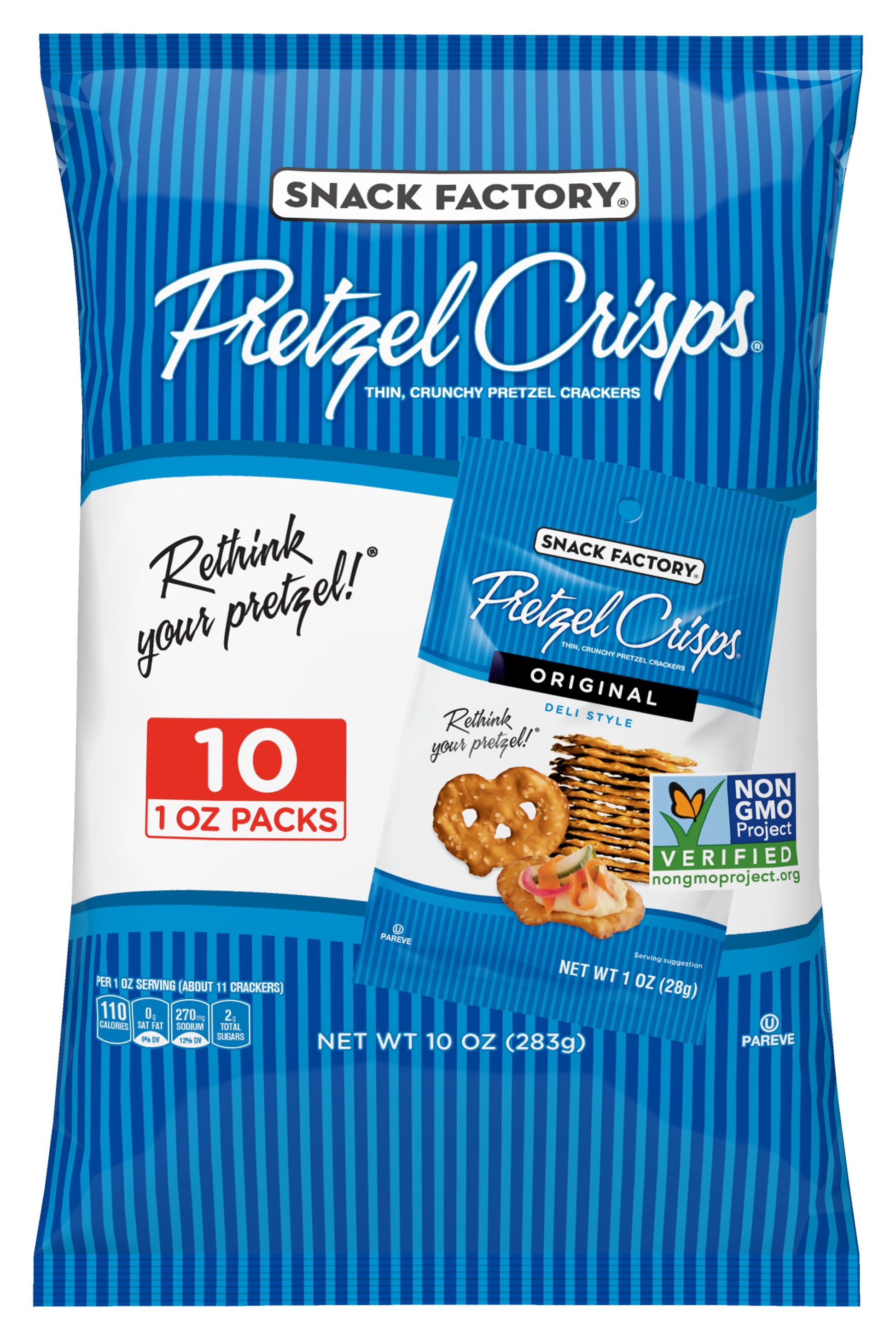 Snack Factory Pretzel Crisps Original; 10 Ounce; 6 Per Case - High Mart Wholesale