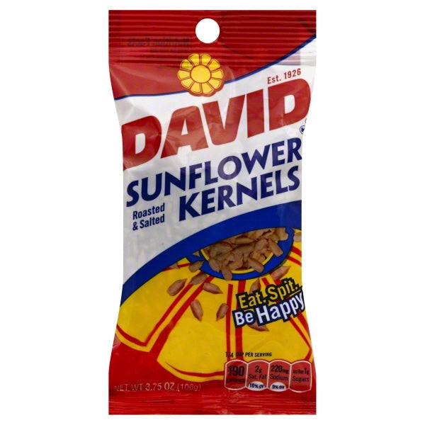 David Sunflower Kernels; 3.75 Ounces; 12 Per Case