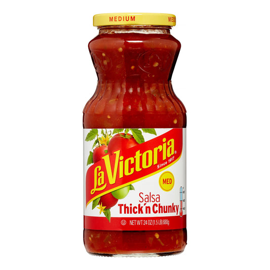 La Victoria Salsa Thick & Chunky Medium; 24 Ounces; 12 Per Case - High Mart Wholesale