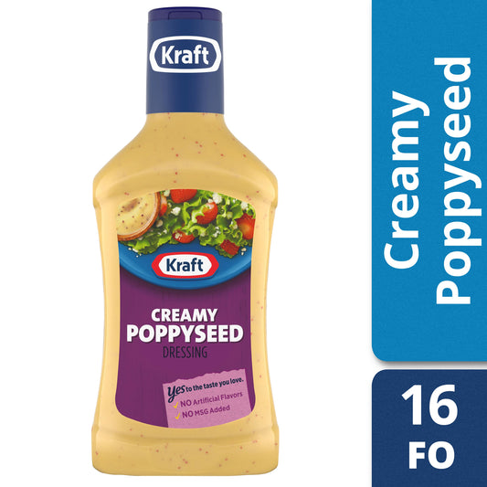 Kraft Creamy Poppyseed Dressing Bottle; 16 Fluid Ounce; 6 Per Case