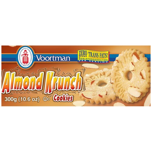 Voortman Almond Crunch Cookies; 12.3 Ounces; 12 Per Case - High Mart Wholesale