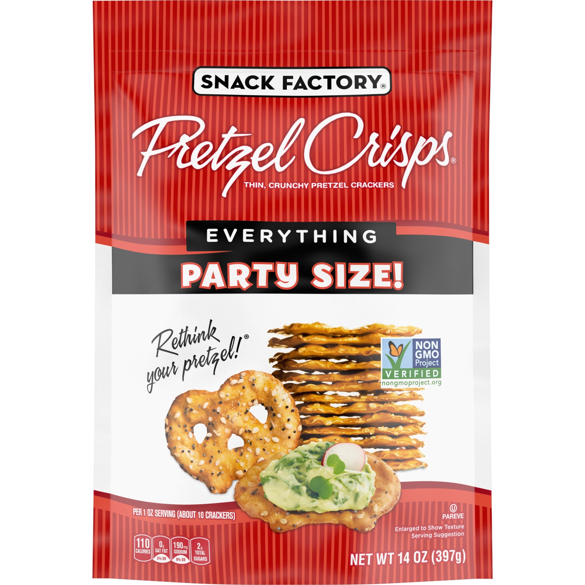 Snack Factory Pretzel Crisps Everything; 14 Ounce; 12 Per Case - High Mart Wholesale