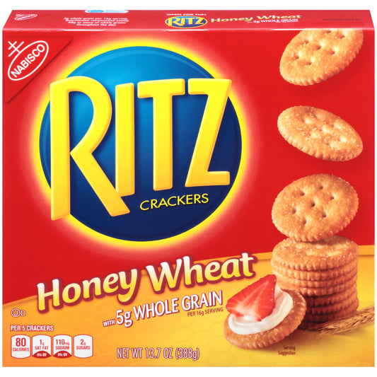 Ritz Crackers Honey Wheat; 13.7 Ounces; 12 Per Case - High Mart Wholesale