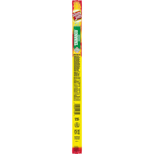 Slim Jim Giant Tabasco Snack Sticks; 0.97 Ounces; 24 Per Box; 6 Per Case