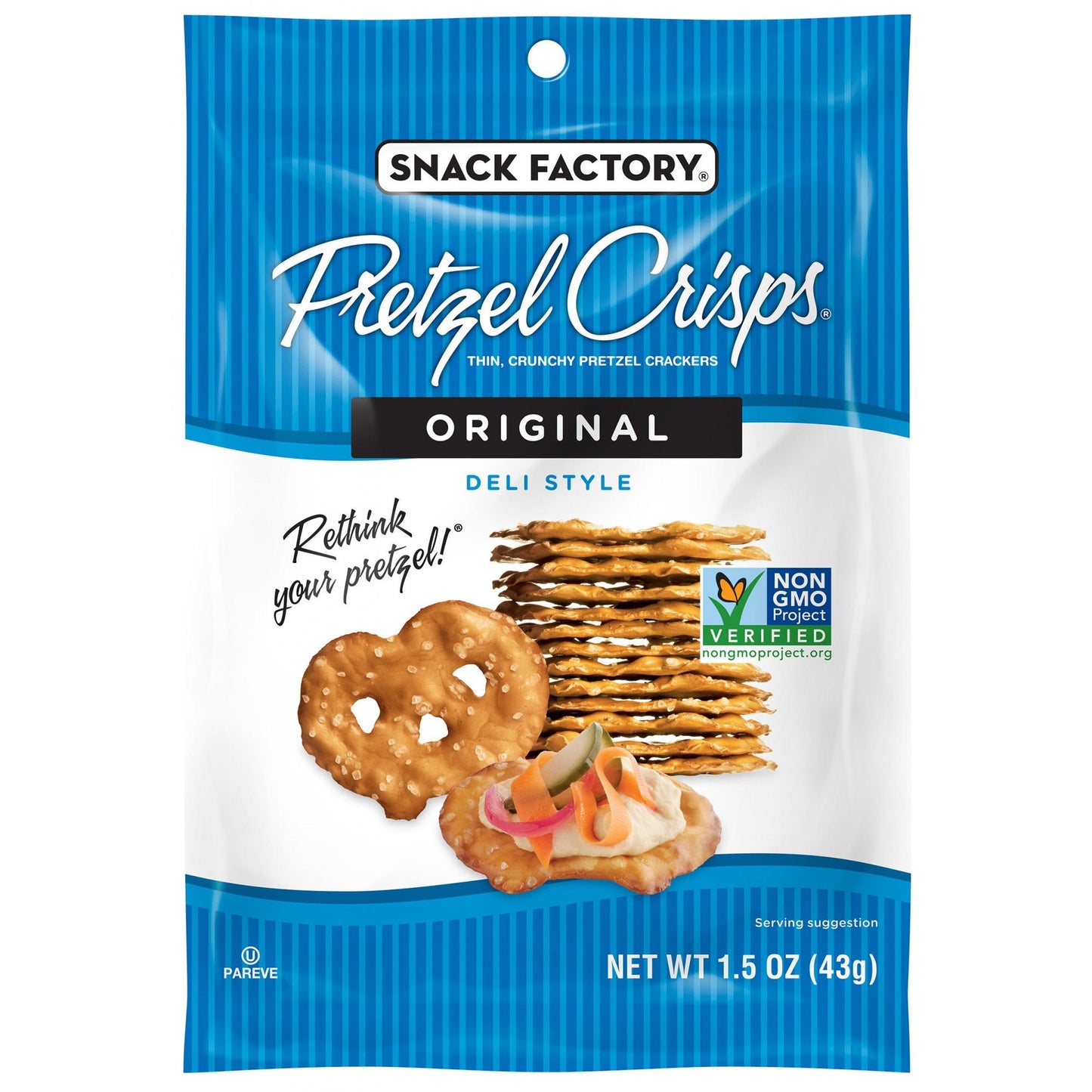 Snack Factory Pretzel Crisps Original; 1.5 Ounces; 24 Per Case - High Mart Wholesale