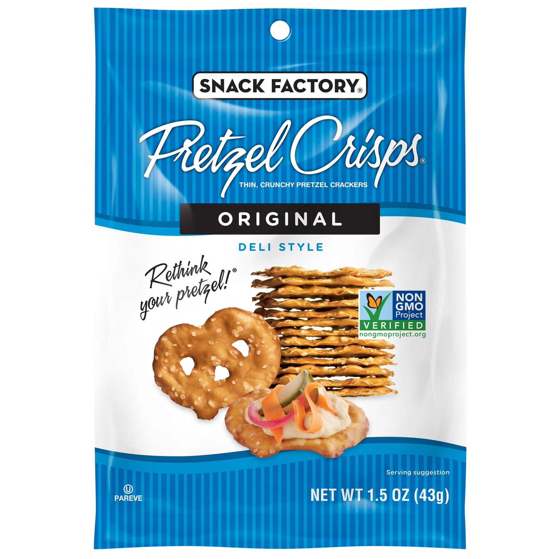 Snack Factory Pretzel Crisps Original; 1.5 Ounces; 24 Per Case - High Mart Wholesale