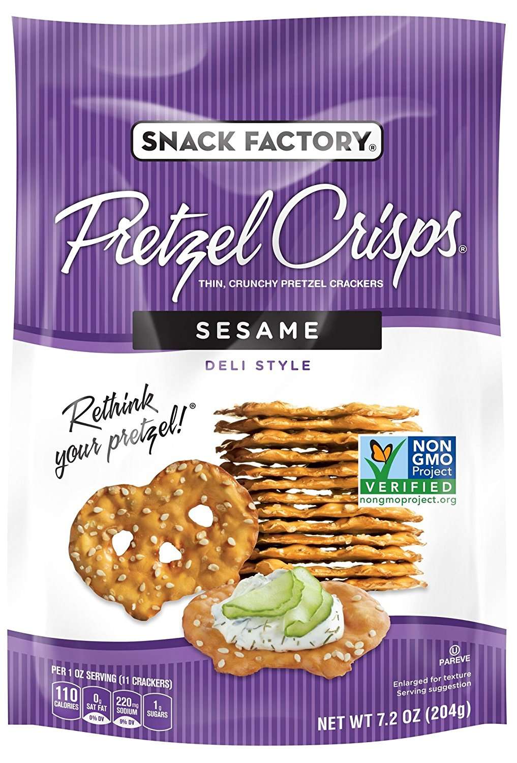 Snack Factory Pretzel Crisps Sesame; 7.2 Ounces; 12 Per Case - High Mart Wholesale
