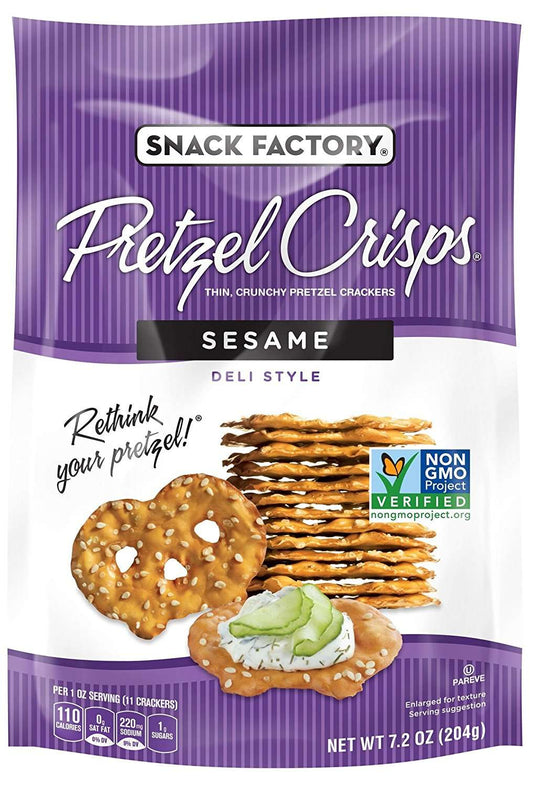 Snack Factory Pretzel Crisps Sesame; 7.2 Ounces; 12 Per Case - High Mart Wholesale