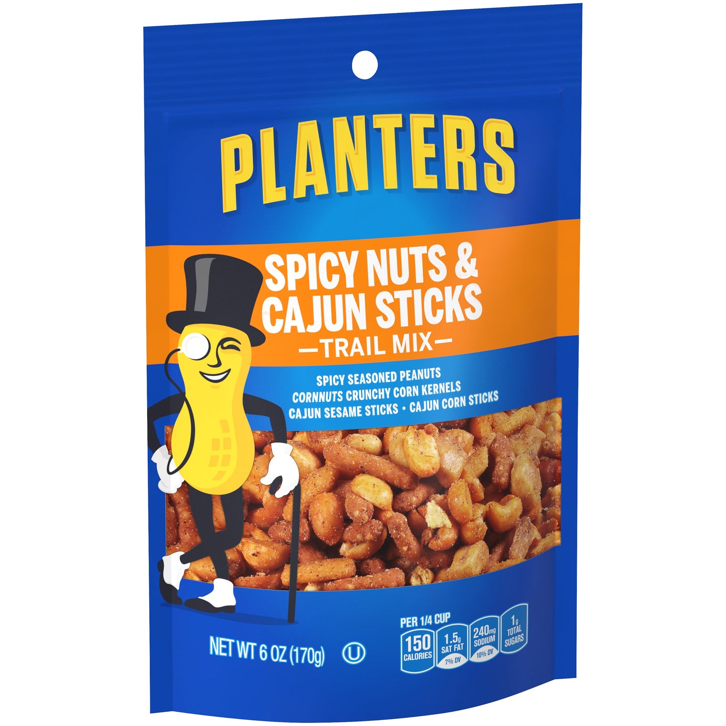 Planters Spicy Nuts Cajun Trail Mix; 6 Ounces; 12 Per Case