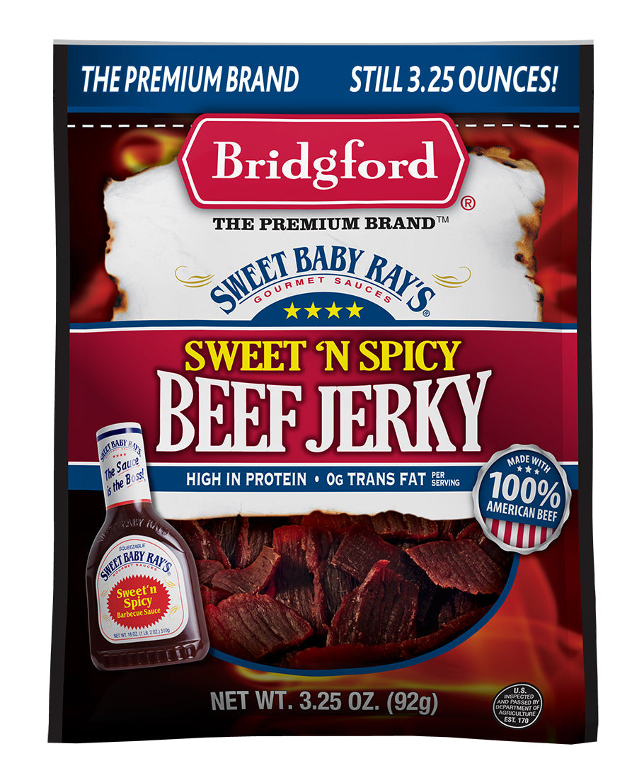 Bridgford Sweet Baby Ray's Sweet N Spicy Beef Jerky; 3.25 Ounce; 12 Per Case - High Mart Wholesale