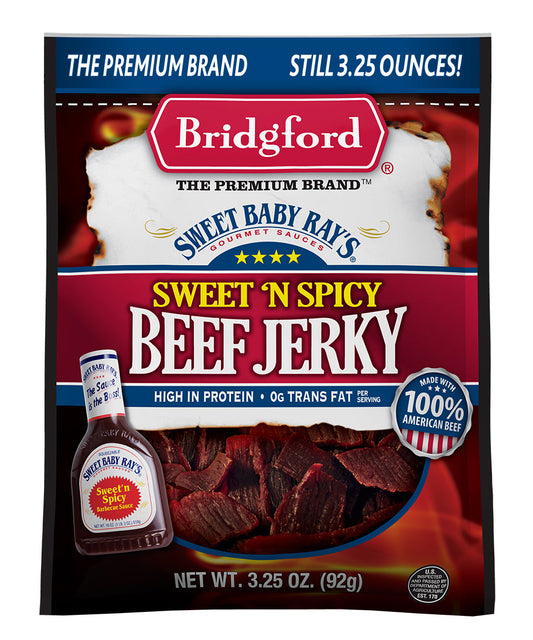 Bridgford Sweet Baby Ray's Sweet N Spicy Beef Jerky; 3.25 Ounce; 12 Per Case - High Mart Wholesale