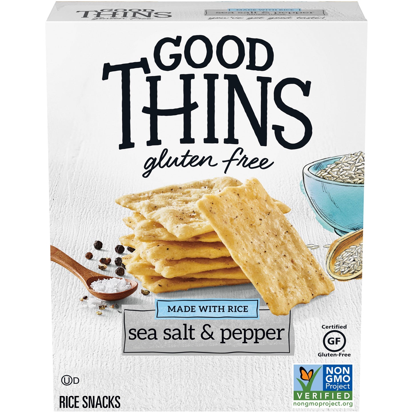 Good Thins Crackers Brown Rice Sea Salt & Pepper; 3.5 Ounces; 12 Per Case - High Mart Wholesale