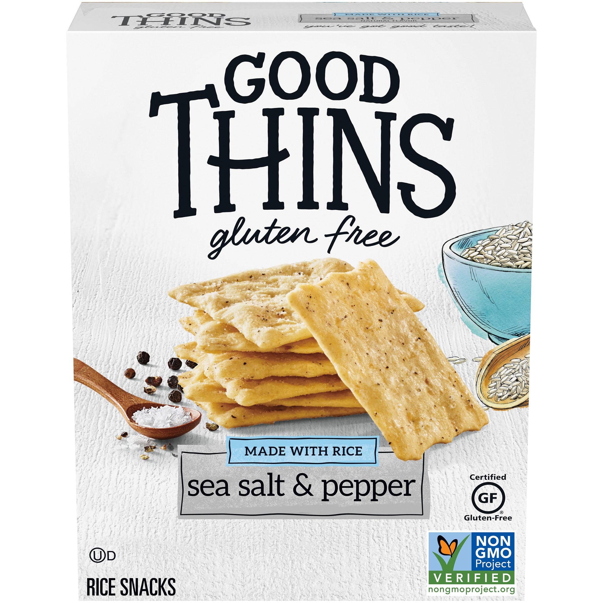 Good Thins Crackers Brown Rice Sea Salt & Pepper; 3.5 Ounces; 12 Per Case - High Mart Wholesale