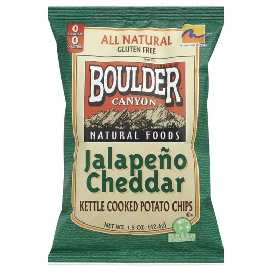 Boulder Canyon Jalapeno Cheddar Kettle Cooked Potato Chips; 1.5 Ounces; 55 Per Case - High Mart Wholesale