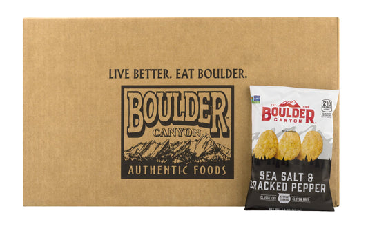 Boulder Canyon Kettle Chips Sea Salt Cracked Pepper; 1.5 Ounces; 55 Per Case - High Mart Wholesale