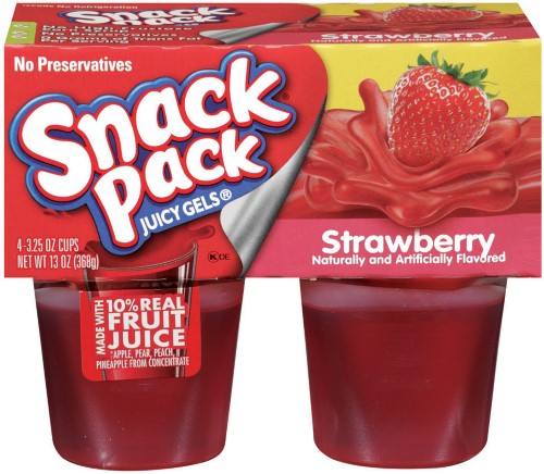 Snack Pack Snack Pack Gelatin Strawberry; 13 Ounces; 12 Per Case