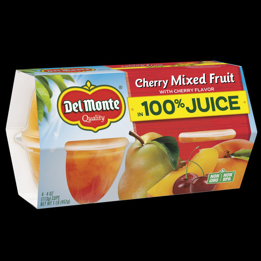 Del Monte Fruit Cup Cherry Mixed Fruit; 4 Ounce; 6 Per Case