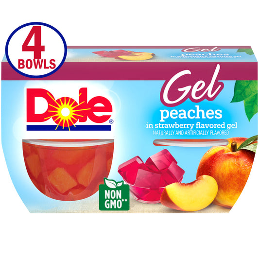 Dole Peaches In Strawberry Gelatin 4.3 Ounce; 17.2 Ounces; 6 Per Case