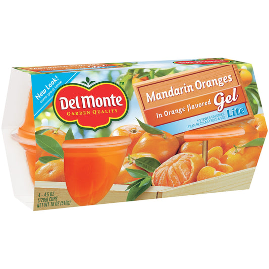 Del Monte Mandarin Orange Gel Plastic Cup; 4.5 Ounce; 6 Per Case