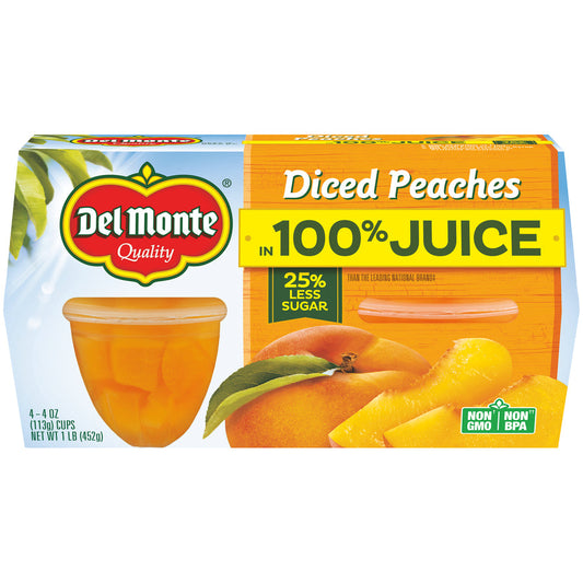 Del Monte In 100% Juice Diced Peach; 16 Ounces; 6 Per Case