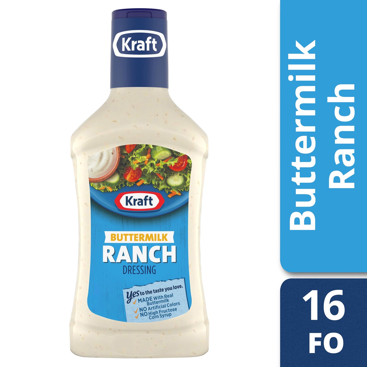 Kraft Extra Sweet Buttermilk Ranch Dressing Bottle; 16 Fluid Ounce; 6 Per Case