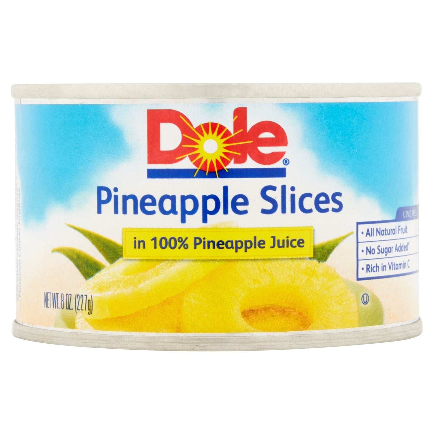 Dole Ez Open In 100% Juice Sliced Pineapple; 8 Ounces; 12 Per Case