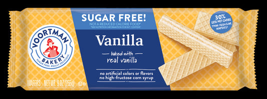 Voortman Sugar Free Vanilla Wafer Cookies; 9 Ounces; 12 Per Case - High Mart Wholesale