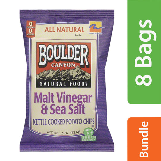 Boulder Canyon Malt Vinegar Sea Salt Kettle Chips; 1.5 Ounces; 55 Per Case - High Mart Wholesale