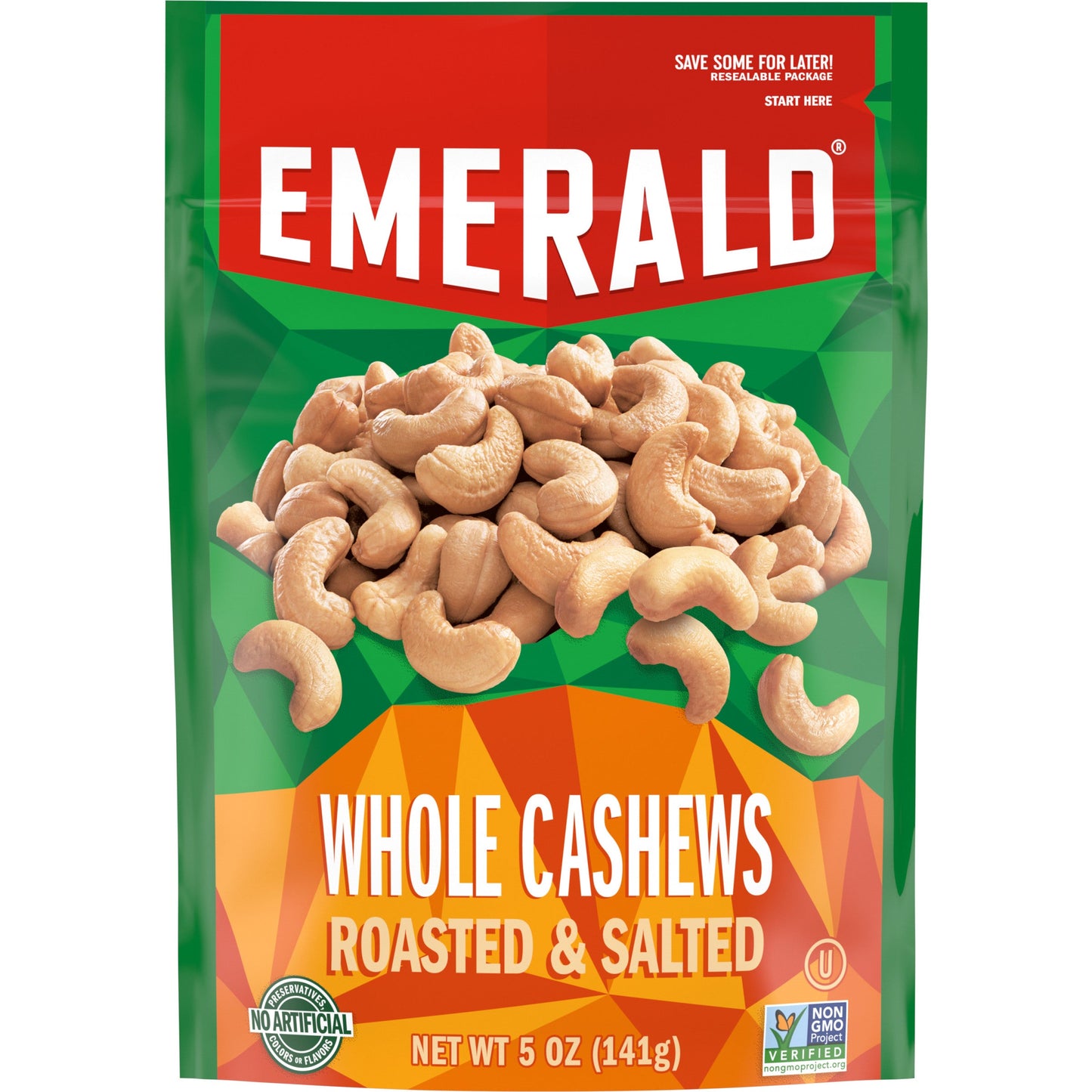 Emerald Nut Cashew Whole Roasted & Salted; 5 Ounces; 6 Per Case