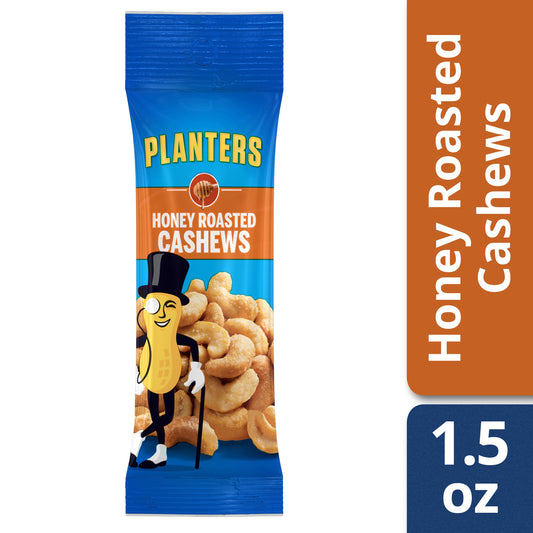 Planters Honey Roasted Cashews; 1.5 Ounces; 18 Per Box; 6 Per Case