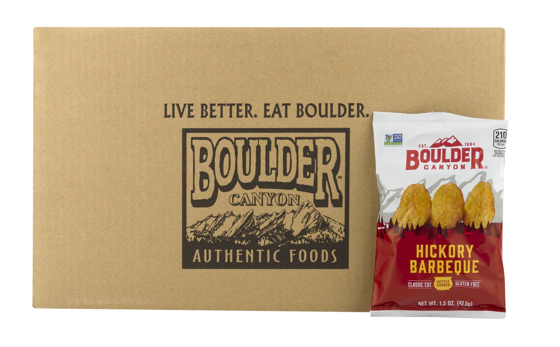 Boulder Canyon Hickory Bbq Potato Chips; 1.5 Ounces; 55 Per Case - High Mart Wholesale