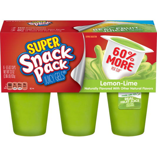 Snack Pack Lemon Lime Gels; 33 Ounces; 8 Per Case
