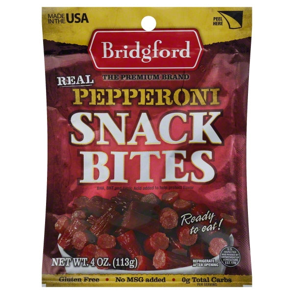 Bridgford Pepperoni Snack Bites; 4 Ounce; 12 Per Case - High Mart Wholesale