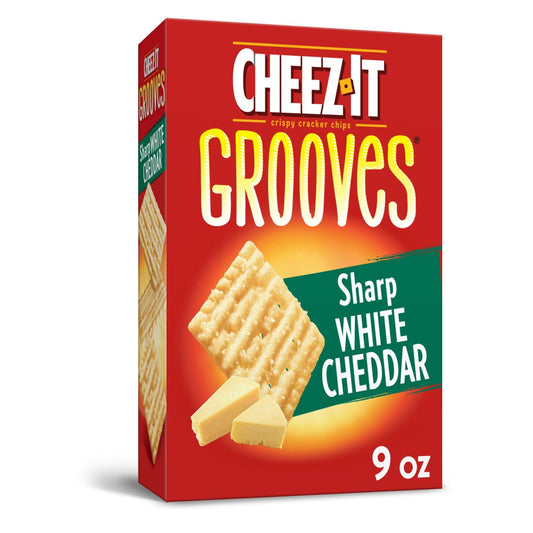 Cheez-It Grooves Sharp White Cheddar Cracker; 9 Ounces; 12 Per Case