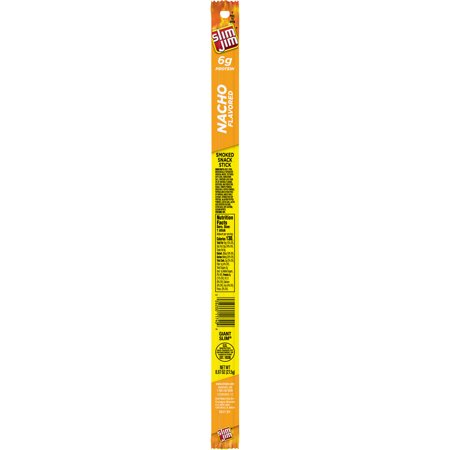 Slim Jim Giant Nacho Flavored Smoked Meat Snack Sticks; 0.97 Ounces; 24 Per Box; 6 Per Case