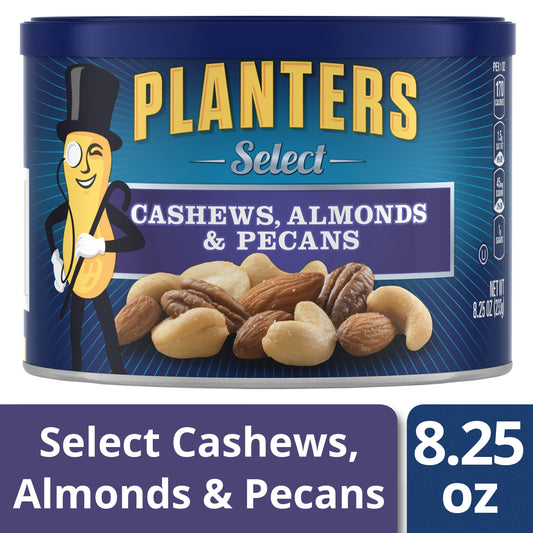 Planters Nut Select Cashews Almonds Pecans; 8.25 Ounce; 12 Per Case