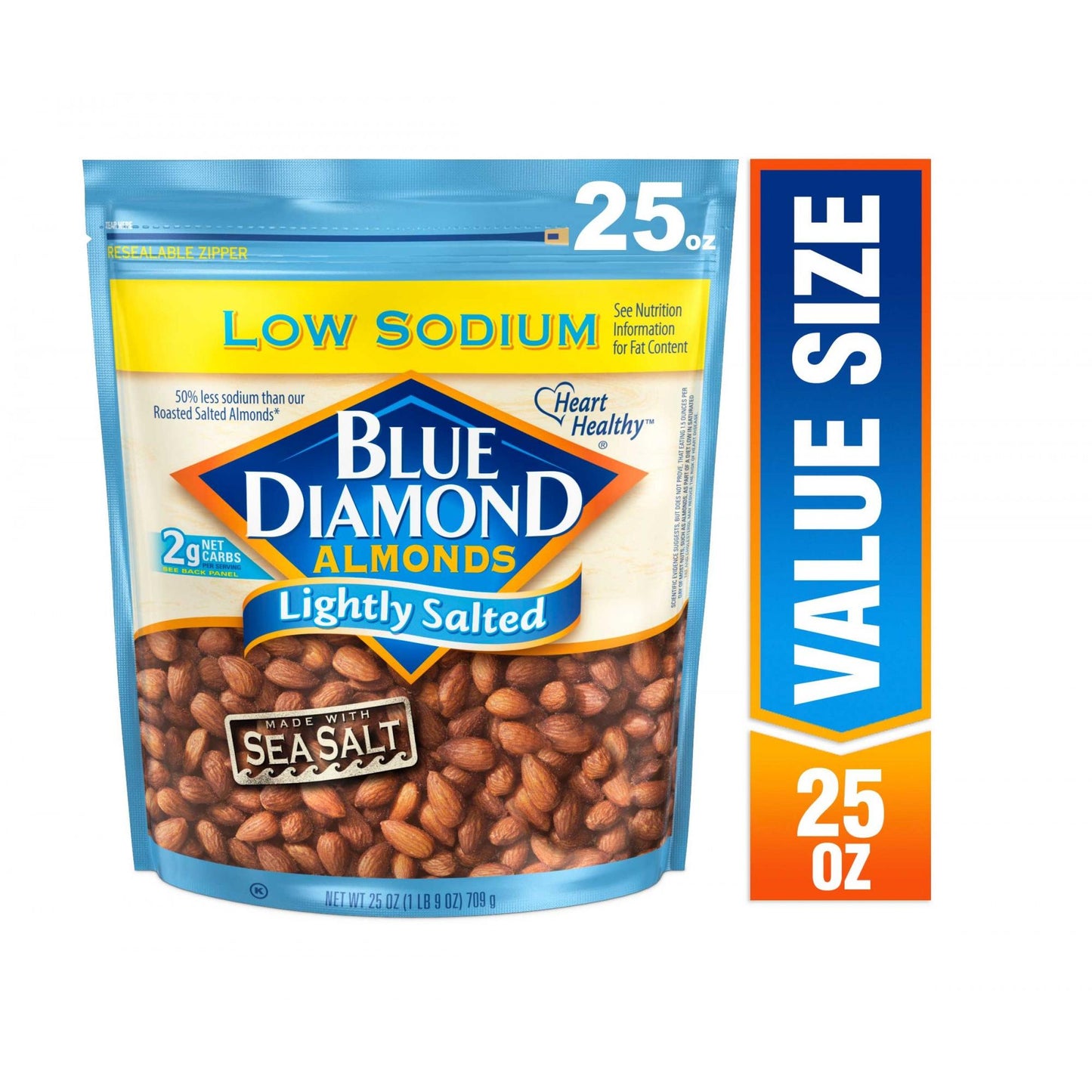Blue Diamond Almonds Almonds Lightly Salted Low Sodium; 25 Ounces; 6 Per Case - High Mart Wholesale