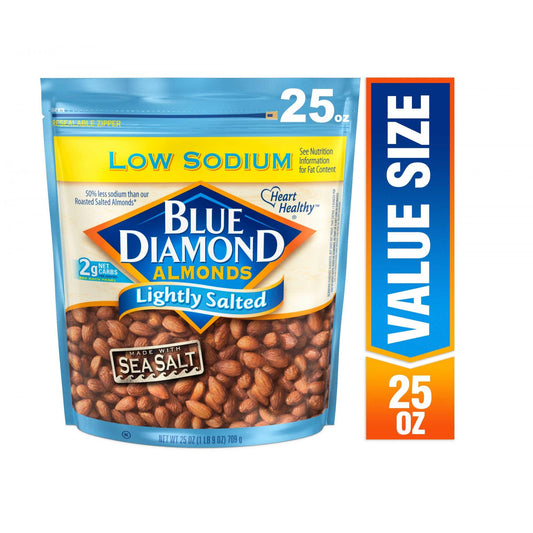 Blue Diamond Almonds Almonds Lightly Salted Low Sodium; 25 Ounces; 6 Per Case - High Mart Wholesale