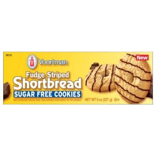 Voortman Sugar Free Fudge Stripe Shortbread Cookies; 11.3 Ounces; 12 Per Case - High Mart Wholesale