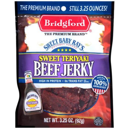 Bridgford Sweet Baby Ray's Sweet Teriyaki Beef Jerky; 3.25 Ounce; 8 Per Case - High Mart Wholesale