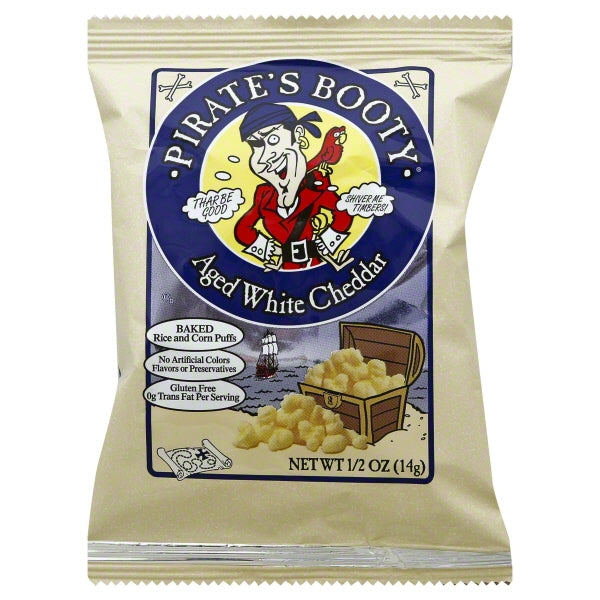 Pirate's Booty Aged White Cheddar Cheese Puffs; 0.5 Ounces; 36 Per Case