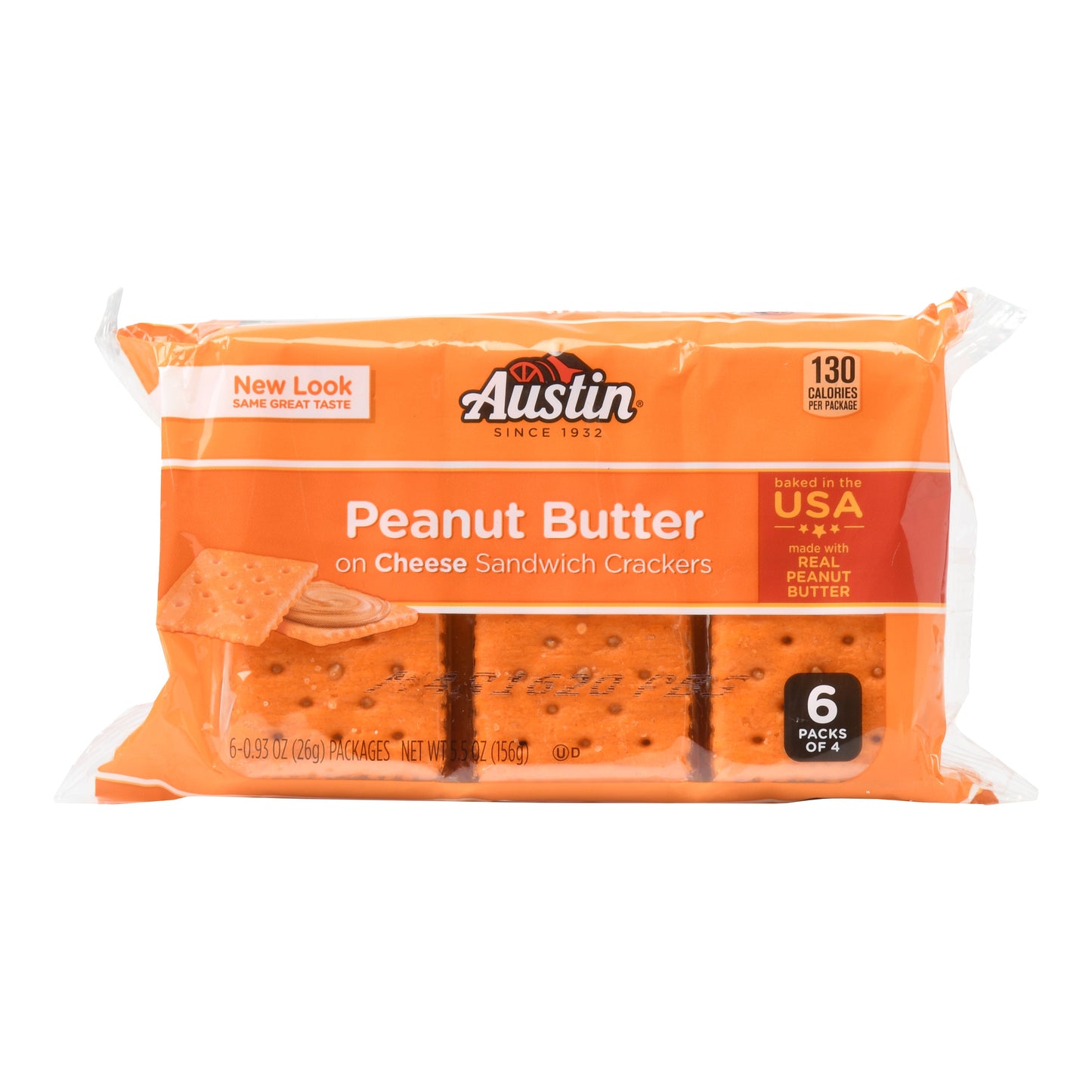 Austin Super Single Cheese Cracker With Peanut Butter; 5.5 Ounces; 12 Per Case