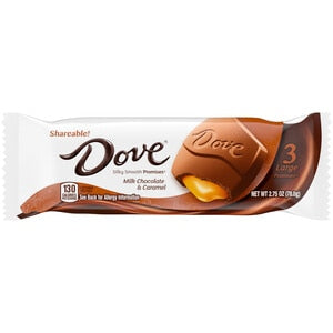 Dove Milk Chocolate Caramel Share Size; 2.75 Ounces; 20 Per Box; 6 Per Case