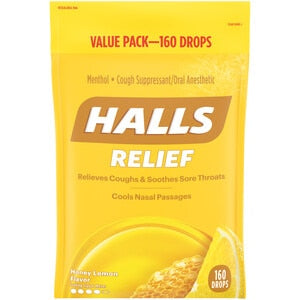 Halls Honey-Lemon Cough Drops; 160 Count; 6 Per Case - High Mart Wholesale