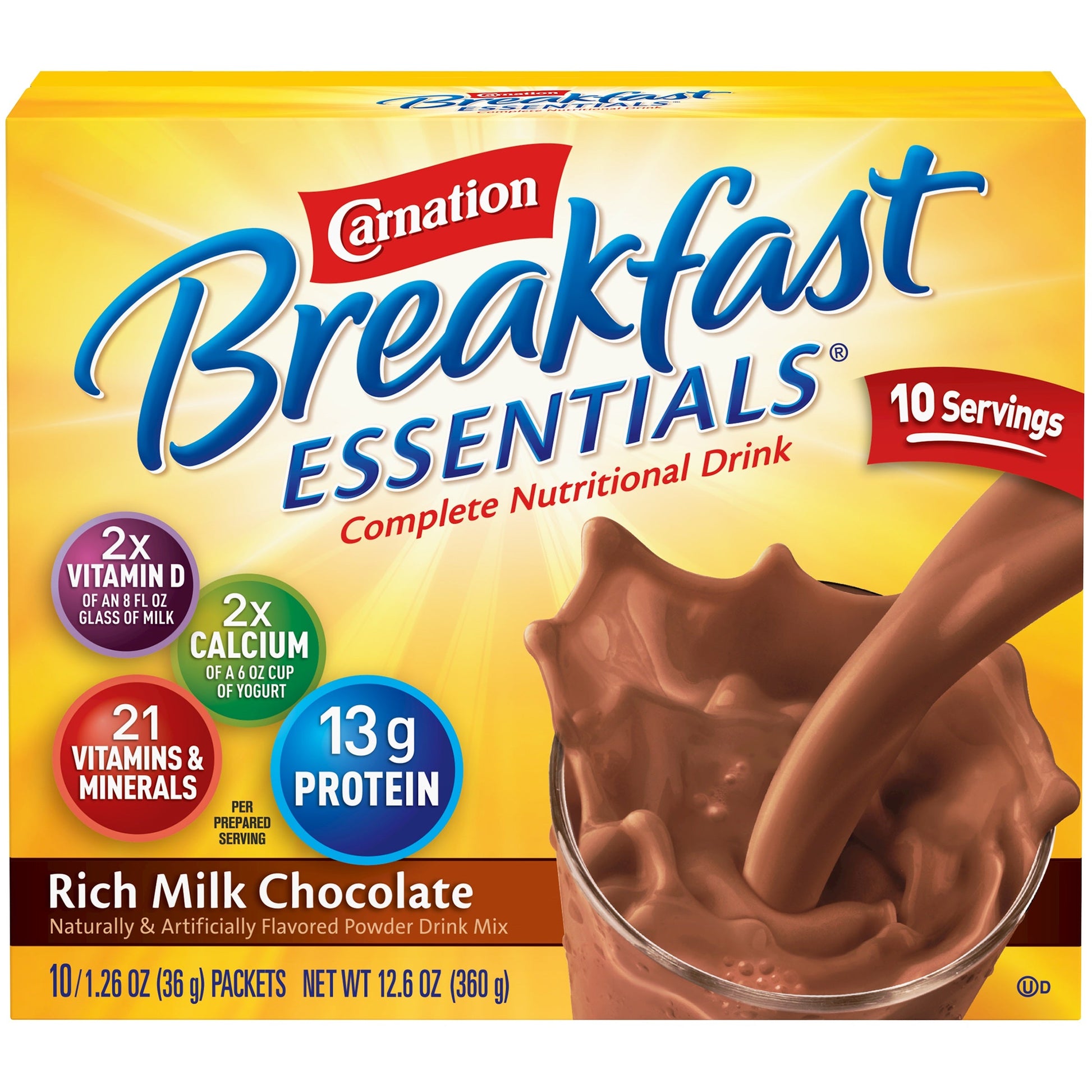 Carnation Nestle Chocolate Breakfast Essentials Drink Mix; 12.6 Ounces; 6 Per Case - High Mart Wholesale