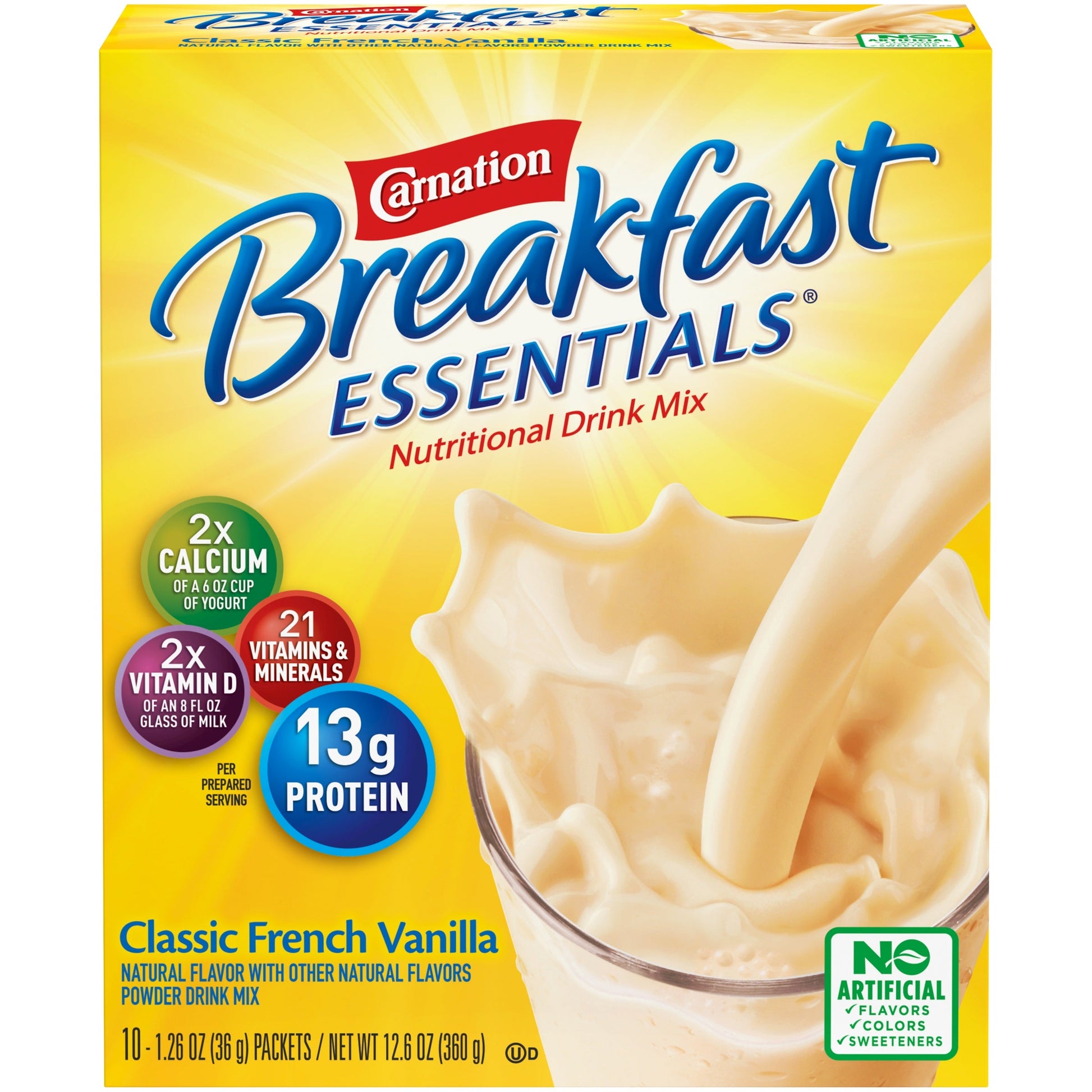 Carnation Nestle French Vanilla Breakfast Essentials Drink Mix; 12.6 Ounce; 6 Per Case - High Mart Wholesale