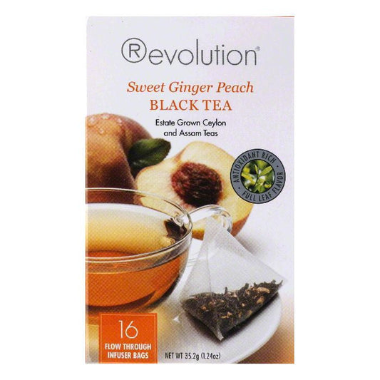 Revolution Tea Sweet Ginger Peach Black Tea; 16 Count; 6 Per Case - High Mart Wholesale