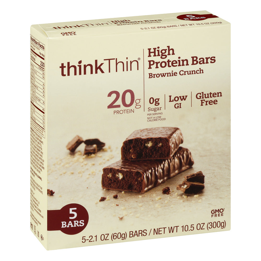 Thinkthin Brownie Crunch Bars; 10.5 Ounces; 6 Per Box; 4 Per Case - High Mart Wholesale